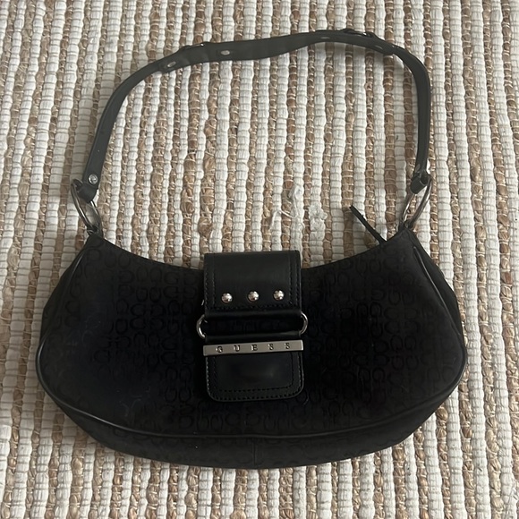 Guess Handbags - Guess Small Black Handbag with Silver Hardware